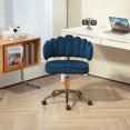 Velvet Home Office Desk Chair, Modern Makeup Vanity Chair with Wheels