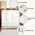 thumbnail image 5 of Euroco 36 inch Shaker Style Free-Standing Bathroom Vanity Cabinet with Ceramic Sink, 4 Soft-close Drawers and 2 Soft-close doors, 5 of 9