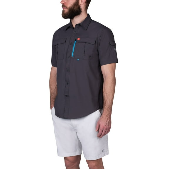 The American Outdoorsman Blackfoot River Short Sleeve Performance Fishing Shirt (Raven2, XL)