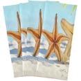 thumbnail image 4 of Palm Leaf Starfishs Tea Towels Set of 6 Sandy Beach Kitchen Dish Cloth with Hanging Loop, 18"x28"Lint-Free Absorbent Towel for Kitchen Drying Wiping and Cleaning, 4 of 5