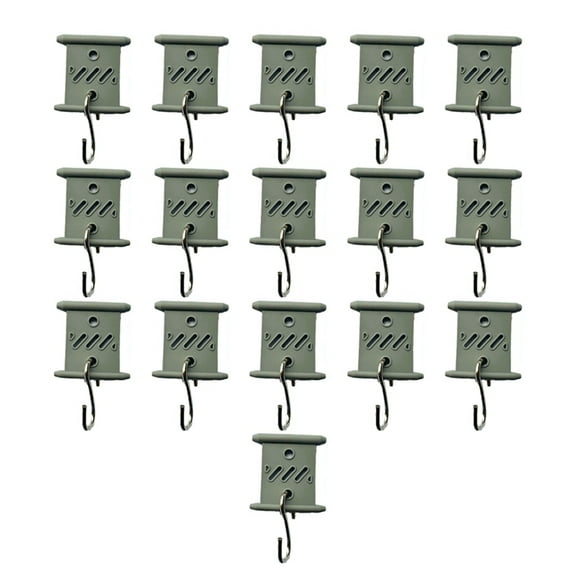 16Pcs RV Awning Hooks Cedarwood Rail Hangers for RV Caravan Camping Tent