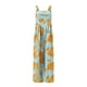 thumbnail image 5 of ICHUANYI Clearance Women Print Jumpsuit Pajamas Casual Buttons Pocket Sleeveless Wide Leg Long Pants(Light Blue, XL) ICHUANYI WER2023080909607, 5 of 6