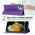 thumbnail image 5 of Dteck Case for Samsung Galaxy S22 Ultra,Rugged Shockproof Magnetic Flip Leather Wallet Card Slot Kickstand Case Cover,Purple, 5 of 9