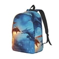 thumbnail image 2 of Xecao Red And Blue Fire Dragon A for Canvas College Laptop Backpack, Durable Rucksack Travel Notebook Bag School Backpack Book Bag for Men Women, 2 of 8