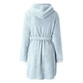 thumbnail image 4 of RXIRUCGD Mode Robe de Nuit Décontractée Unie à Manches Longues pour Femmes avec Poches en Velours Synthétique (Bleu Ciel, Taille : m), 4 of 6