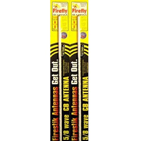 LOT OF 2 Firestik FL4-W 4  Firefly CB Radio Antenna with Tuneable Tip (White)