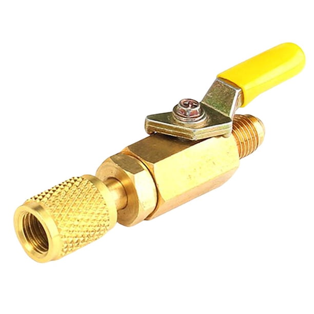 Válvula de de de Carga Inflable R134A para Accesorios de Herramientas SAE de 1/4 " Amarillo shamjiam Válvula de bola recta de manguera