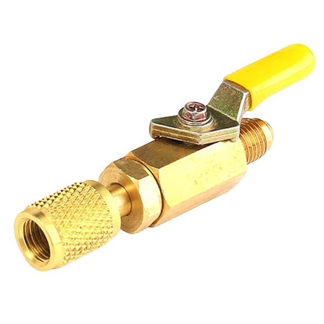 Válvu de bo de infble 7.5x5x2cm Adecuado para 1/4 "SAE Accs Amarillo Sunnimix Válvula de bola recta de manguera