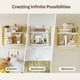 thumbnail image 5 of Estantes de Cocina Flotantes de Madera, Ahorran Espacio en Paredes Blancas Pinmoco 6H-WHT, 5 of 7