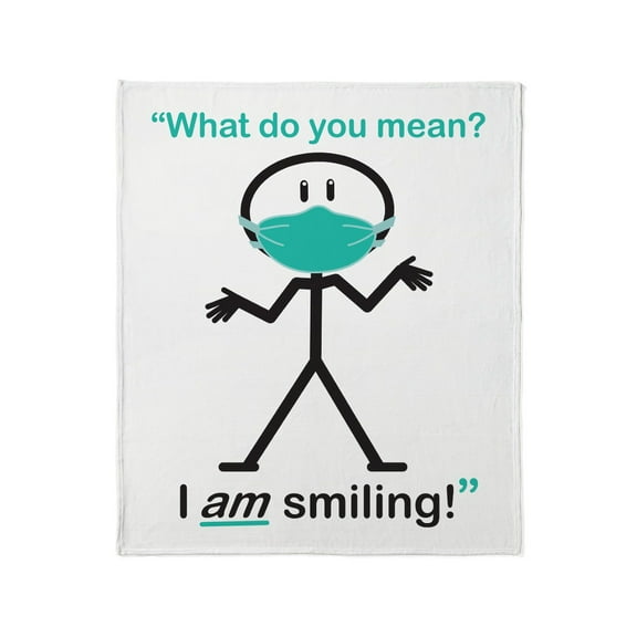 CafePress - I AM Smiling! Throw Blanket - Soft Fleece Throw Blanket, 50"x60" for All Ages
