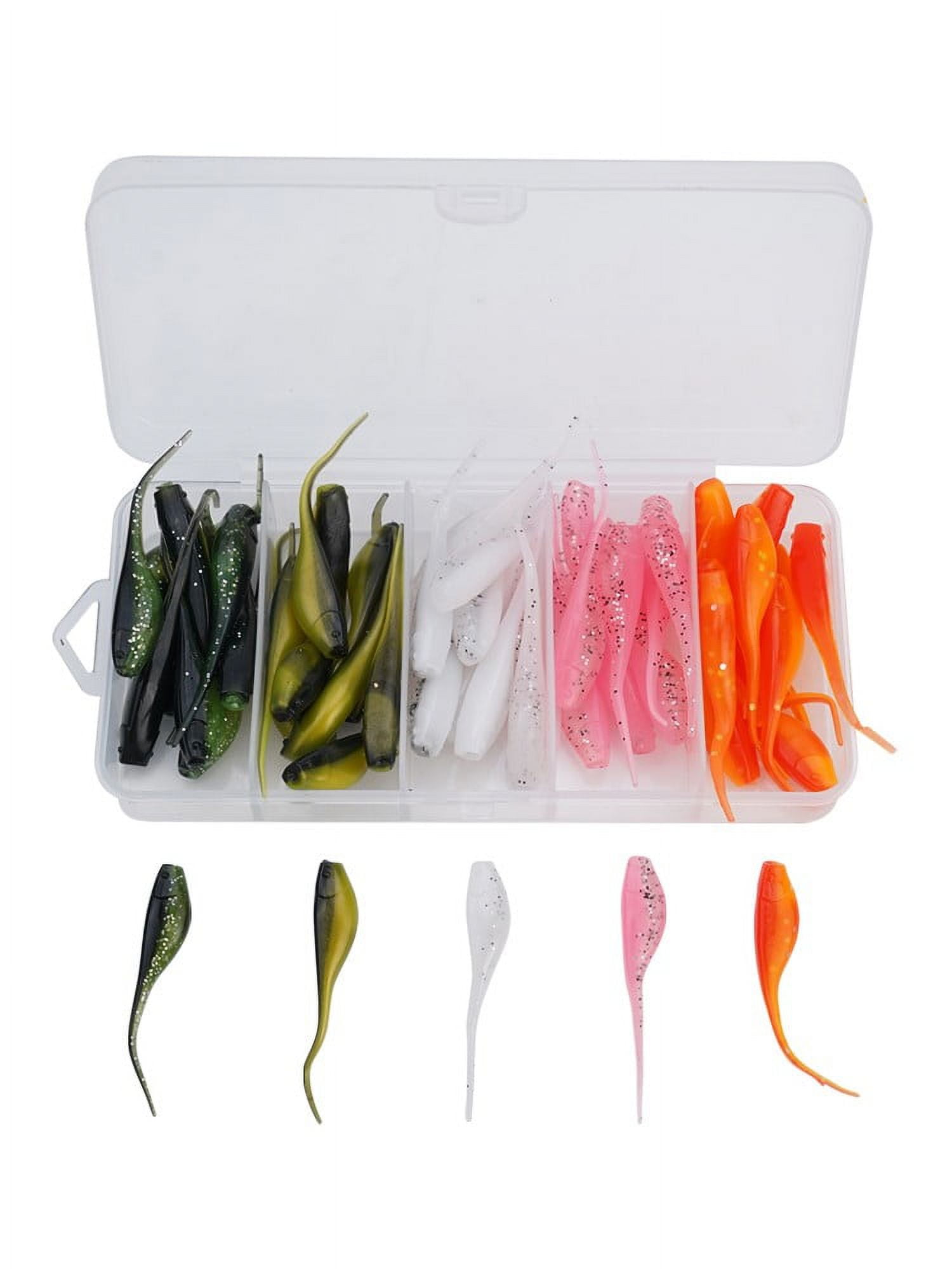 Soft Fishing Lures, 100PCS/50PCS Soft Plastic Baits Kit With Box For - View #5