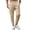 Khaki, variant on Casual Pants for Men, Slim Fit Tapered Drawstring Elastic Waist Pants, Wrinkle Resistant Micro Stretch Lightweight Business Everyday Spring Fall Pants