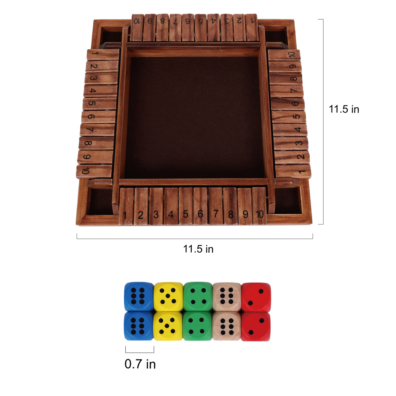 Fugocen Shut The Box Dice Game with 10 Dice photo 6