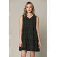 thumbnail image 4 of Made by Johnny Women's Casual Sleeveless V-Neck Loose Flowy Swing Shift Dress XL BLACK_POLKA, 4 of 5