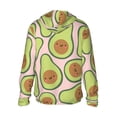 thumbnail image 3 of Daiia Cute Avocado UPF 50+ Sun Protection Hoodie Jacket Lightweight Long Sleeve Sun Shirt for Women Men with Pocket Hiking Outdoor-Large, 3 of 9