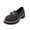Coffee, variant on Womens Shoes Round-Toe Thick-Heeled Casual Large-Size Frosted British Style Thick-Soled Loafers Size 6