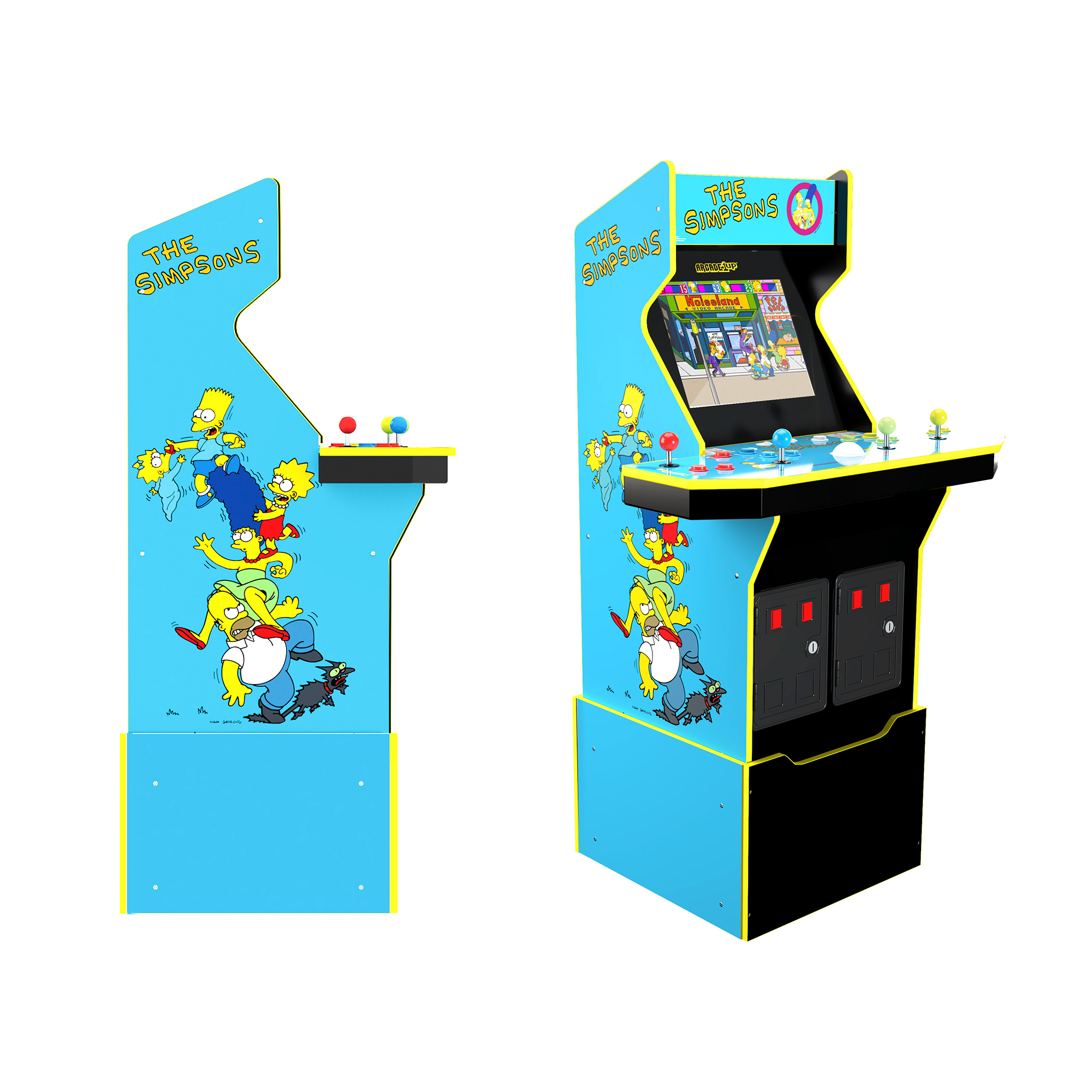Arcade1UP The Simpsons (4-Player) Arcade with Riser, Lit Marquee, Lit Deck Protector, Wifi, and Exclusive Stool Bundle - image 5 of 10