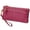 #5 Fuchsia, variant on Women Genuine Leather Wristlet Wallet with Hand Strap. 3 Zipped Pockets, 6 Credit Card Slots Case Coin Purse.