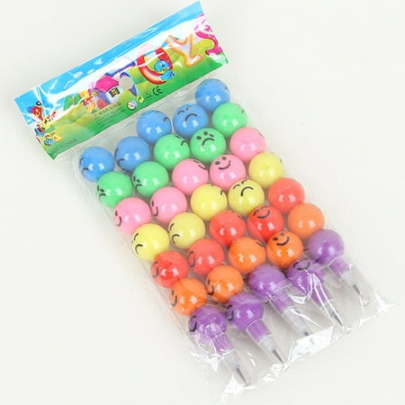 Lovely Cartoon Smiling Face Pencil Crayon Candied Fruit-shaped Pen 12