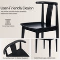 thumbnail image 3 of EYYTHUNG Wood Dining Chairs Set of 2, Farmhouse Kitchen Chairs with Curved Back Mid Century Wishbone Dining Chairs, Black, 3 of 9