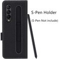 thumbnail image 4 of Compatible with Samsung Galaxy Z Fold 3 Wallet Case, Galaxy Z Fold 3 Case with S Pen Holder, Z Fold 3 5G Case with Card Slots Holder, Genuine Leather Flip Cover Case for Galaxy Z Fold3 (Black), 4 of 13