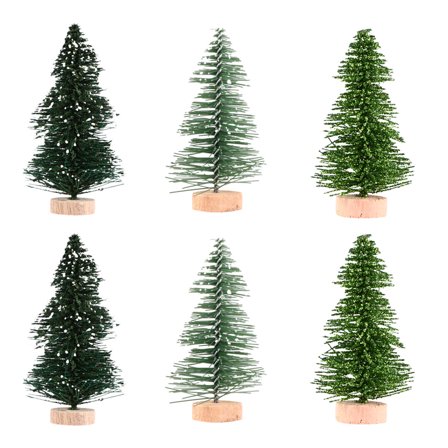 OUNONA Small Pine Fake Plant Christmas Tree Figurine Bright Colors 12 Pieces