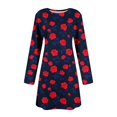 thumbnail image 5 of RKSTN Dresses for Women Mode Robe Pull à Col Rond Manches Courtes Imprimée Tempérament Robe Évasée pour Femmes, 5 of 5