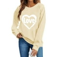 thumbnail image 4 of Uaswgudfs Women's Valentine's Day Crewneck Sweatshirt - Loose Fit Long Sleeve Casual Pullover with Brushstroke Heart Print, Valentine Graphic Top for Women, 4 of 6