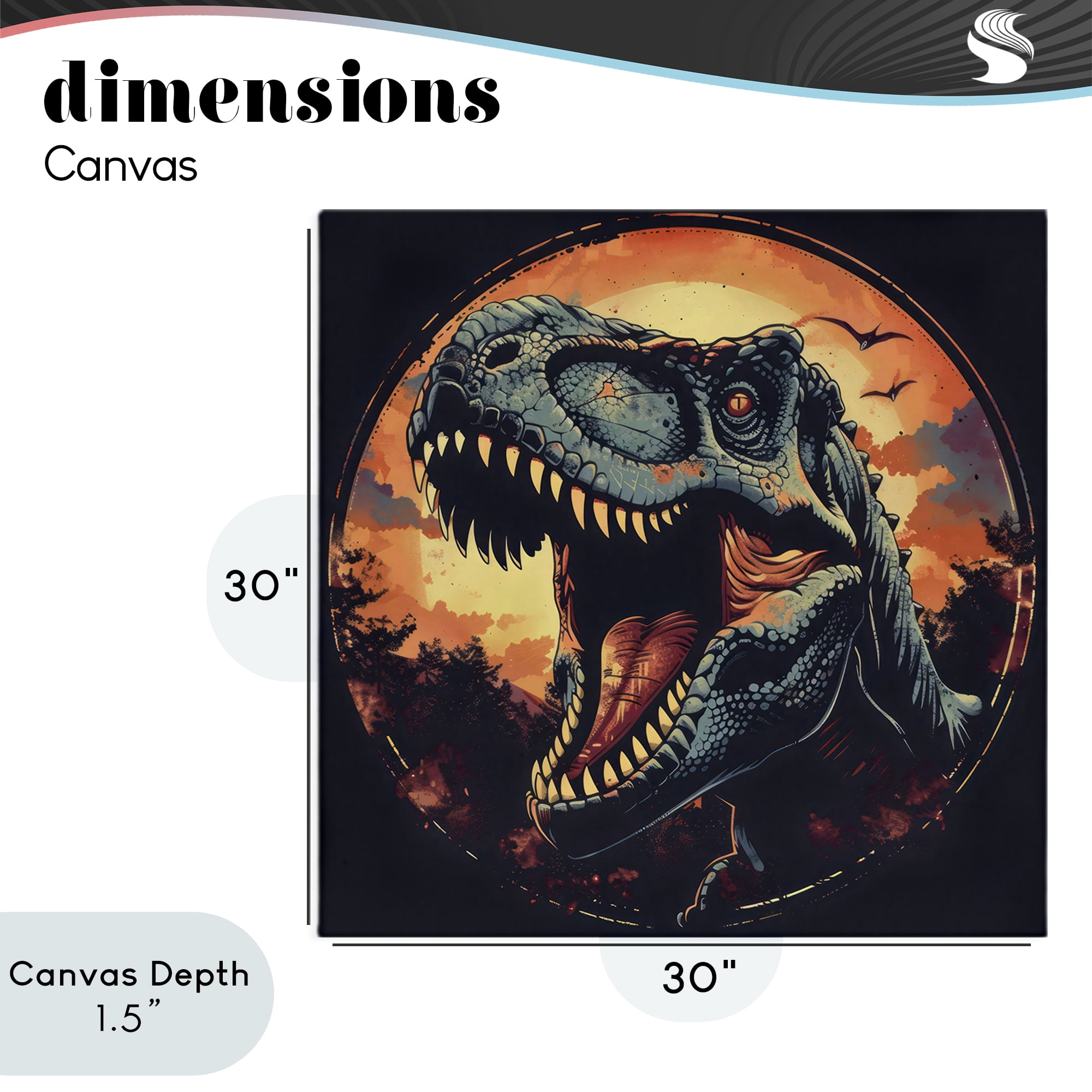 Stupell Industries Ancient Dino Roaring at Sunset Canvas Wall Art, design by Creative Studio