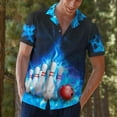 thumbnail image 6 of Fire Bowling Hawaiian Shirt For Men Blue Flame Bowling Shirt Mens Hawaiian Shirts Short Sleeve Button Up Shirt Men TO1, 6 of 7