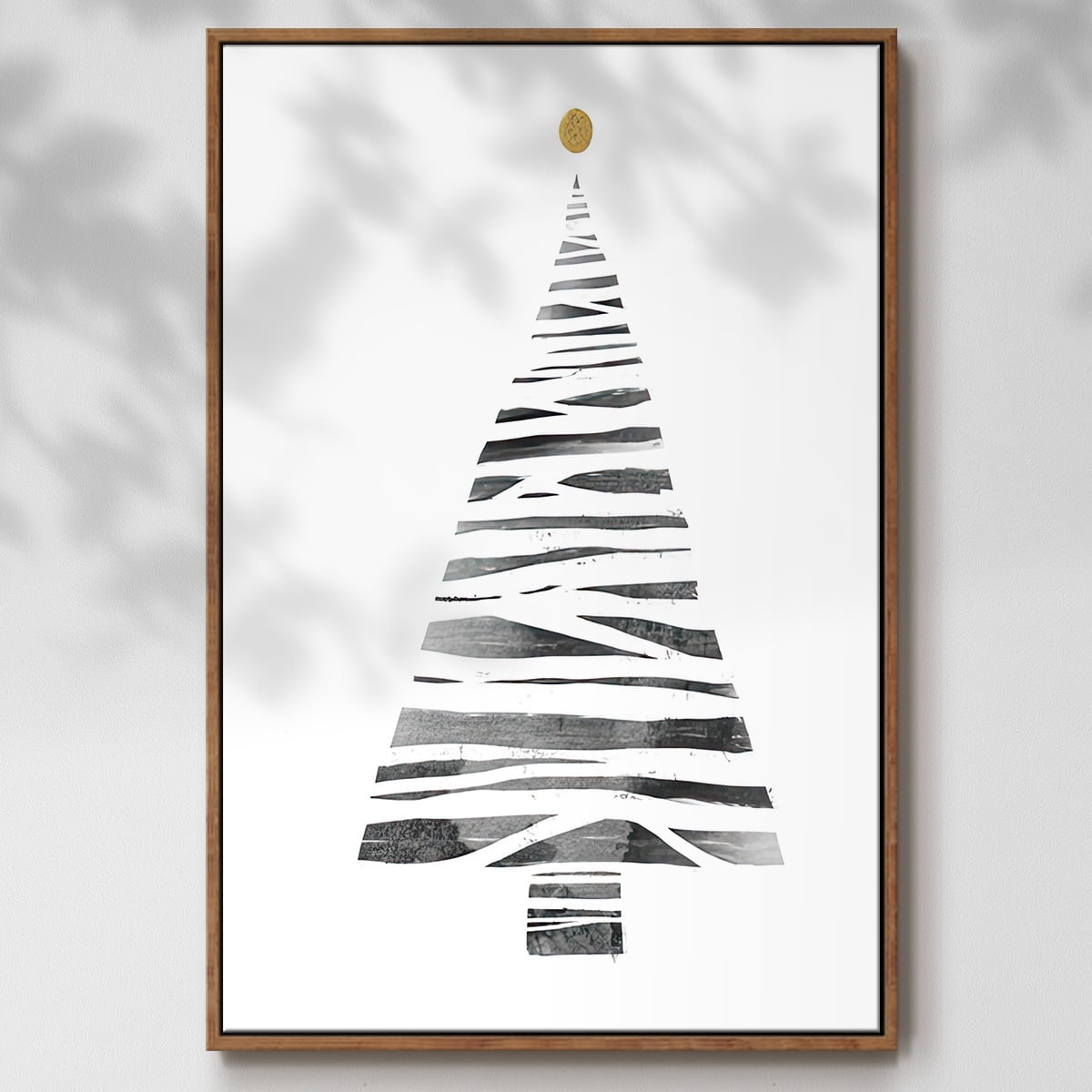 Christmas Tree I - Framed Gallery Wrapped Holiday Canvas - 25 x 37 - Rosewood Frame