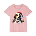 thumbnail image 2 of Zwiiyzr 2025 Chemises de Noël pour Garçons et Filles Mode Imprimée Décontractée Manches Courtes Col Rond Mignon Coton 3-10 Ans Rose, 2 of 5
