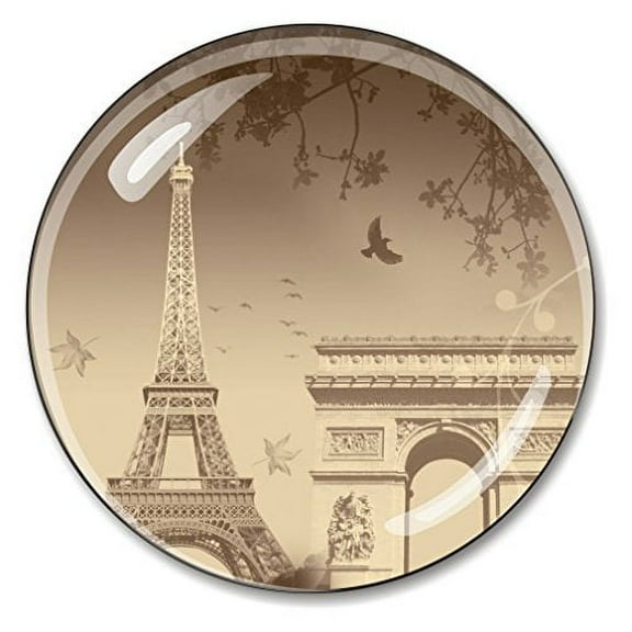 Eiffel Tower Paperweight with Arc de Triomphe Crystal 3 Inches