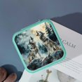 thumbnail image 4 of ZFLMY Wolves Rock Moon Jewelry Box for Necklace, Ring, Earring - Compact Travel Size with Multiple Storage Spaces Green, 4 of 5