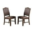 thumbnail image 3 of Kitchen Dining Room Rustic Espresso Faux Leather 2pcs Dining Chairs Upholstered Cushions Seat Back, 3 of 7