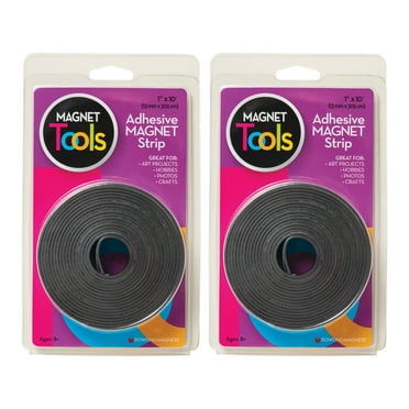 Dowling Magnets Adhesive Magnet Strip, 1" x 10' Roll, Pack of 2