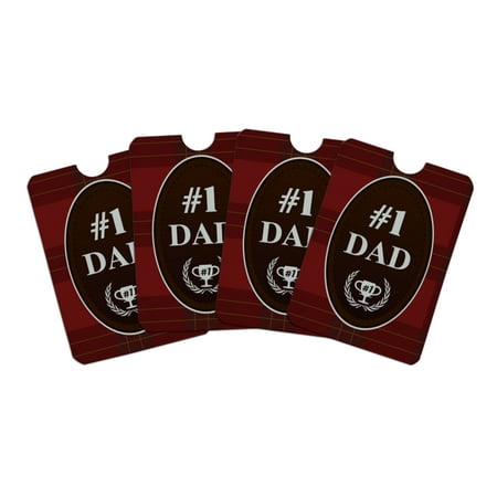Dad Number One Best Father Plaid Credit Card RFID Blocker Holder Protector Wallet Purse Sleeves Set of