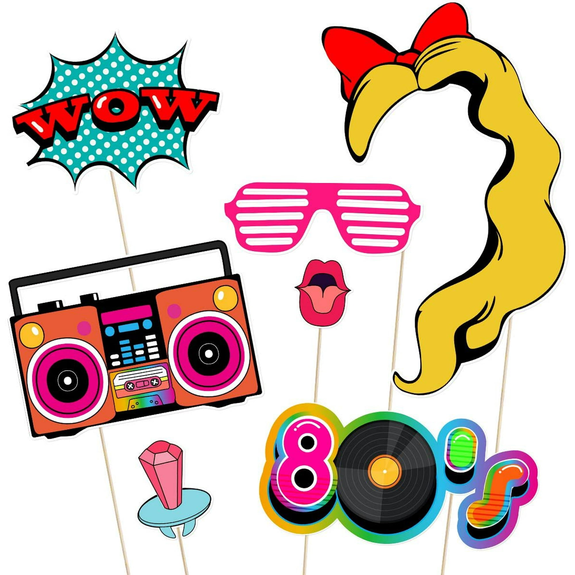 80s Photo Booth Props 38pcs 80s Party Decorations 80s Theme Photo Booth Props By Tvorvik 80s