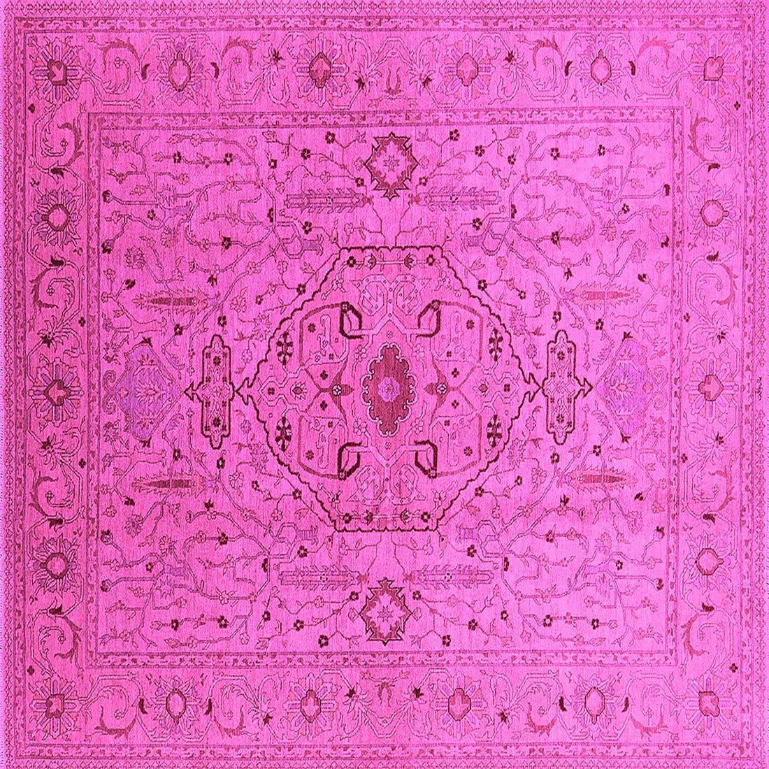 Ahgly Company Indoor Square Oriental Pink Traditional Area Rugs, 4 ...