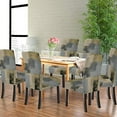 thumbnail image 3 of Brown and Green Contemporary Chair Covers Art Beige and Grey Acrylic Artwork Chair Covers Set of 6 for Dining Room Dining Chair Slipcover Washable Removable for Kitchen Hotel Universal Size, 3 of 4