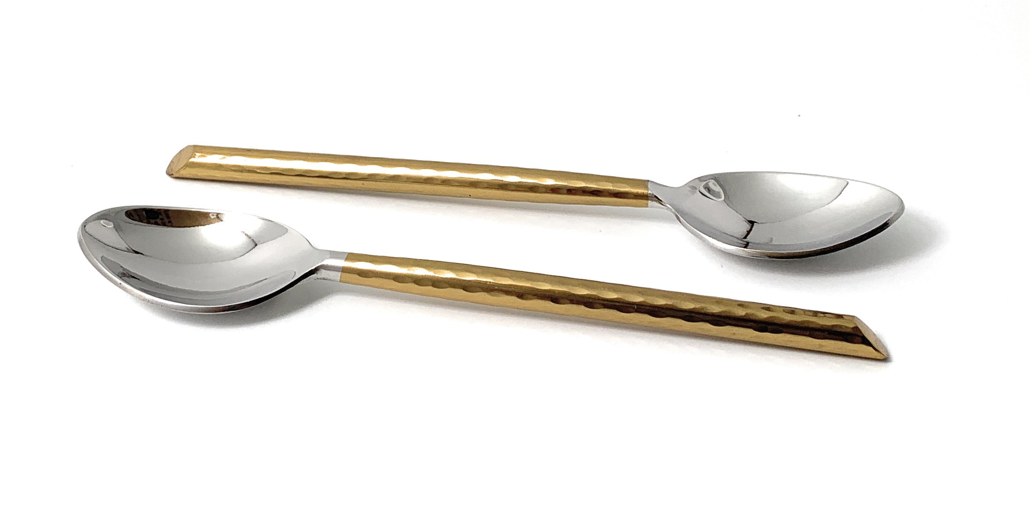 Golden Cut Hammered Dessert Stainless Steel Spoons Set of 6