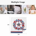 thumbnail image 5 of American Flag Cloth Napkins, Blue Red Flowers Patriotic 4th of July Washable and Reusable Dinner Napkins Set of 2, Table Napkin for Kitchen Party Birthday Wedding Hotel Housewarming 20"x20", 5 of 9