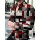 thumbnail image 1 of Hombres Impreso Cardigan Solapa Moda Botón Camisa Slim Casual Manga Larga Tops UHUSE Camisa, 1 of 9