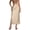 Beige, variant on Ladies' Elegant Satin Lace Trim Maxi Skirt Silky Solid High Waist Maxi Skirt for Business Casual Gold