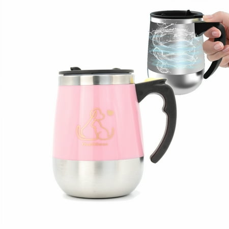 

DaaSiGwaa Self Stirring Mug - Magnetic Electric Auto Cute Mixing Cup Tasse for Office/Kitchen/Travel/Home Coffee/Tea/Hot Chocolate/Milk-390 ml/13.2 oz(Pink)