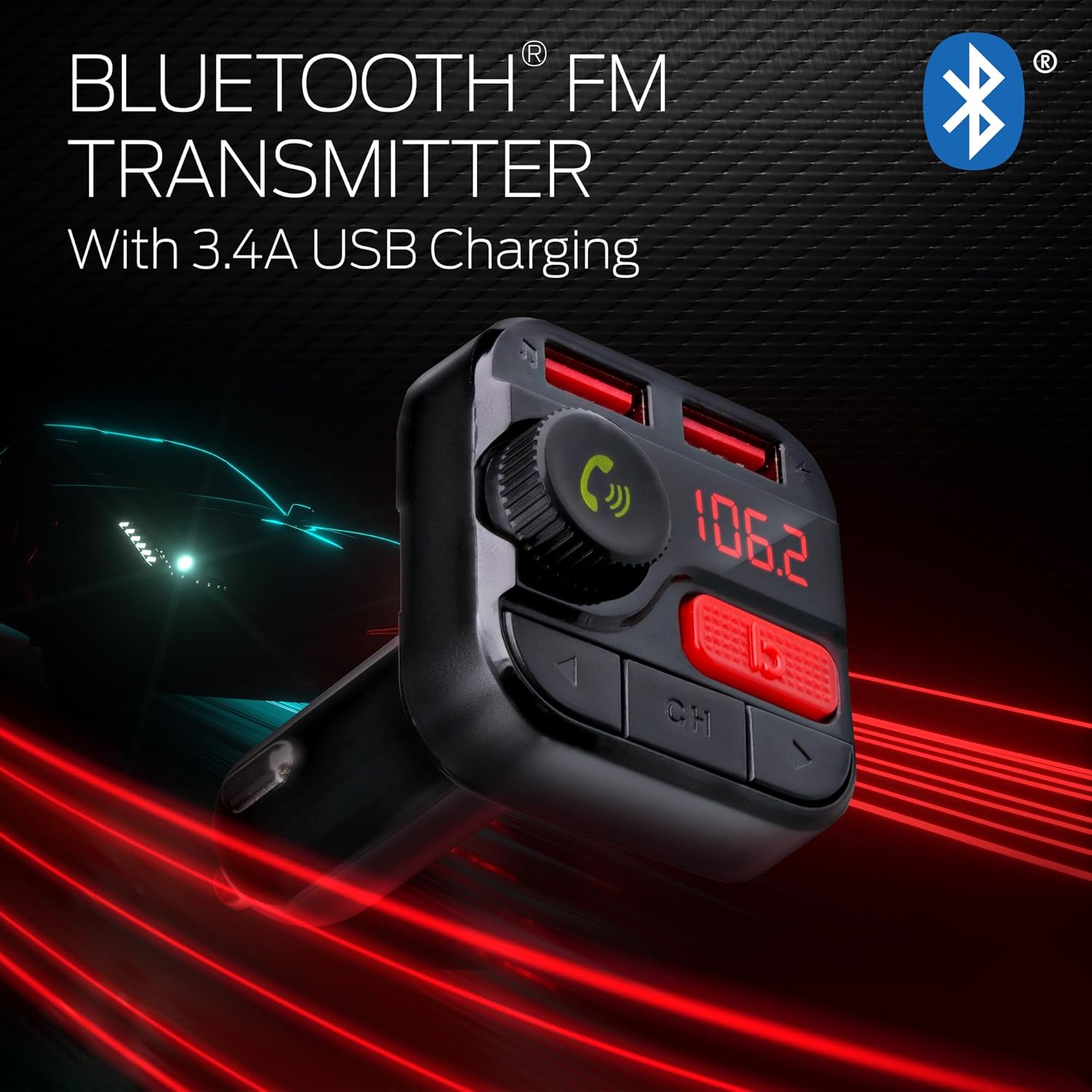Monster Wireless Bluetooth FM Transmitter with 2 USB Ports photo 3