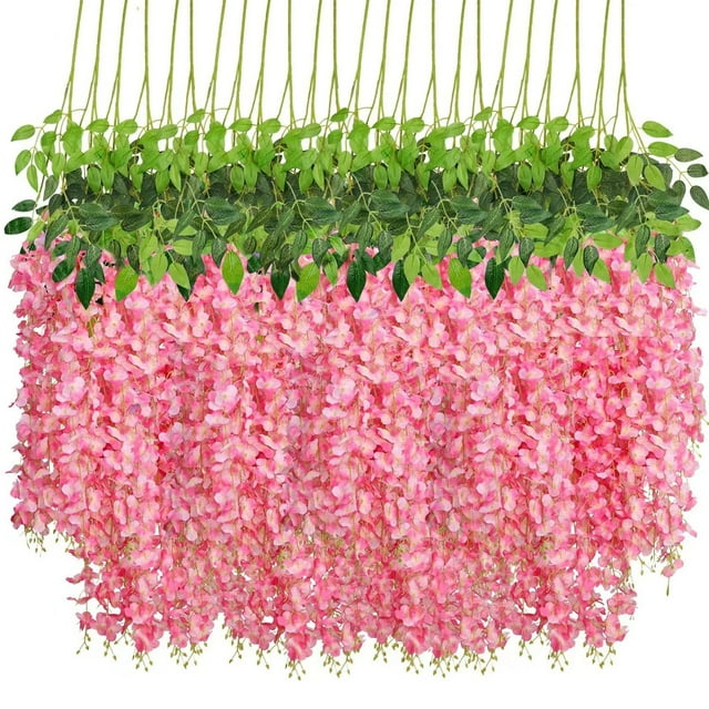 Xihbxyly Flores Colgantes, Guirnalda de Orquídeas de Seda Violeta Realistas, Elegante Decoración de Enredaderas de Tela, Fácil Instalación para El Jardín, Bodas, Fiestas y Eventos, Perfecta para Cual