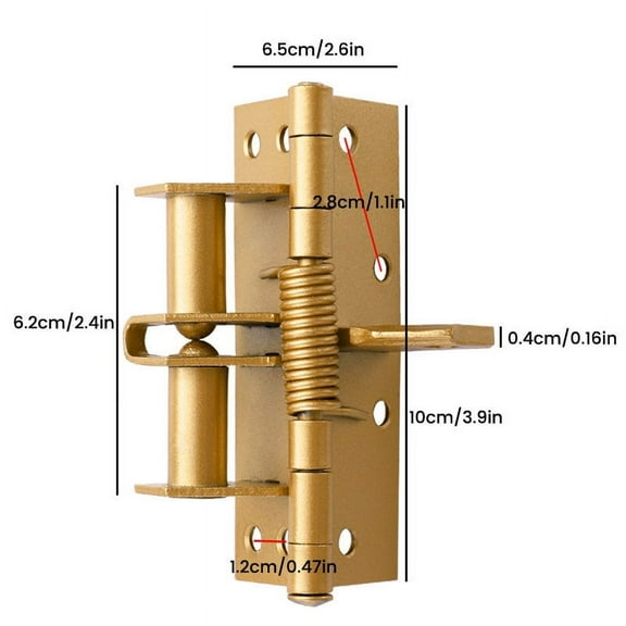 4 Inch Invisible Self Closing Door Hinge | Automatic Door Closer with 90 Degree Positioning | 304 Stainless Steel Heavy Duty Spring Hinge for Wood Doors | Commercial & Residential Use