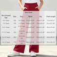 thumbnail image 4 of YUANxueke Girls Ribbed Knit Pants Casual Soft Comfy Elastic Waist Wide Leg Pants with Pockets for 5-15 Years, 4 of 8