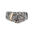 thumbnail image 2 of Women Black White Zebra Print Elastic Belt Gold Hook Buckle S M, 2 of 12